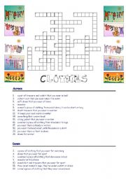 Clothes-crossword