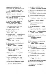 English worksheet: progress check