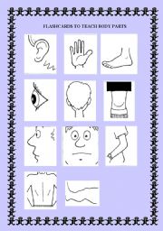 English Worksheet: Flashcards and exercises to teach body parts