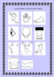 Flashcards and exercises to teach body parts