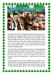 English Worksheet: The Glastonbury Festival (Reading - part 1)