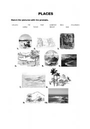 English worksheet: Places - match the picture with the prompt
