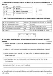 English Worksheet: Grammar test