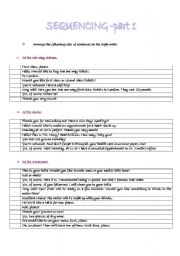 English worksheet: Sequencing - part 1