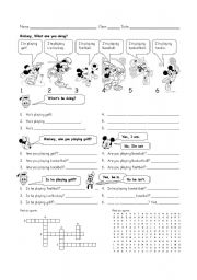 English Worksheet: present continuous