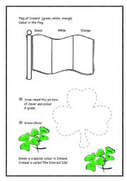 English Worksheet: Ireland: Flag and Shamrock