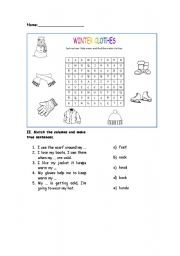 English worksheet: WINTER CLOTHES (1 of 4)