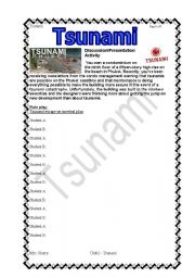 English Worksheet: Tsunami Contd