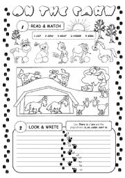 English Worksheet: On the farm (there is / are)