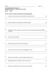 English worksheet: Novel:  Things Fall Apart