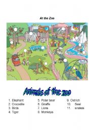 English Worksheet: At the zoo