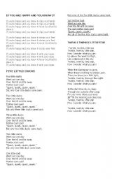 English Worksheet: Song English for kids