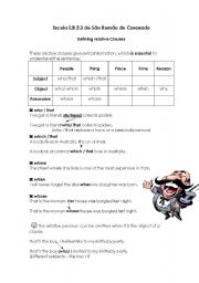 English worksheet: Relative pronouns