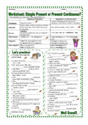 Worksheet: Simple Present or Present Continuous?