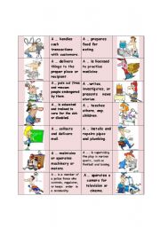 English Worksheet: Jobs  and occupations!!! DOMINO! 