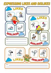 English Worksheet: EXPRESSING LIKES AND DISLIKES