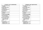 English worksheet: computer users question list