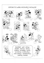 English Worksheet: Sports with Mickey Mouse