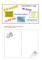 English Worksheet: a card for valentines day