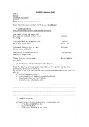 English Worksheet: Reading Strategies, grammar, punctuation and vocabulary exam