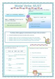 English Worksheet: Modal verbs : Must