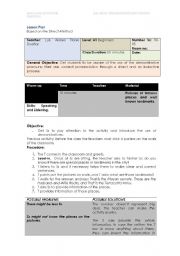 English Worksheet: Lesson Plan Based on the Direct Method 