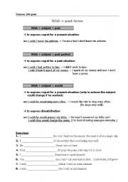 English worksheet: wish + past tense