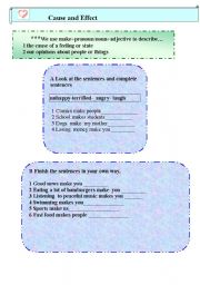 English Worksheet: cause and effect