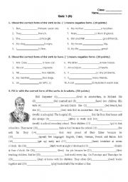 English Worksheet: Present Simple Quiz A