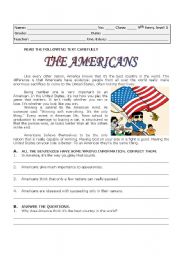 English Worksheet: The Americans