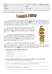 English Worksheet: Ladies first
