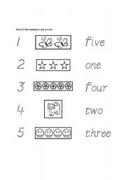 English worksheet: numbers and words