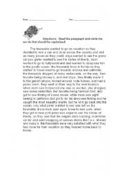 English worksheet: reading