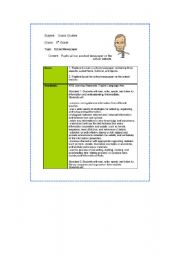 English Worksheet: lesson plan