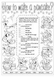 English Worksheet: Pancake Recipe