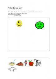 English Worksheet: FOOD LIKES AND DISLIKES