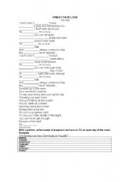 English worksheet: SONG Frinday I am in love