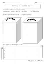 English Worksheet: CLASS RULES