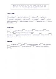 English worksheet: Present Simple Tenses (habits and routines)
