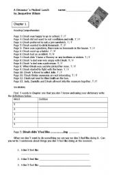 English Worksheet: A DINOSAURS PACKED LUNCH