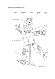 English Worksheet: Body parts