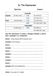 English Worksheet: Is the/are there