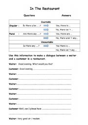 English worksheet: Is the/are there