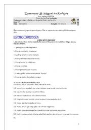 English Worksheet: teste 11th grade