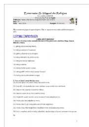 English Worksheet: teste 11th grade