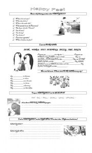 English Worksheet: HAPPY FEET MOVIE