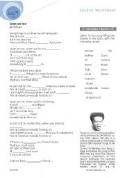 English Worksheet: Lyrics worksheet - Lean on me