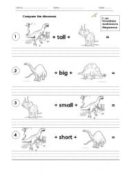 English Worksheet: Compare_The_Dinosaurs