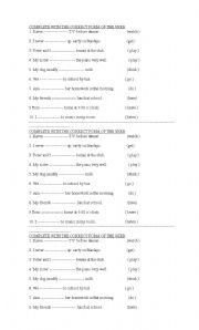 English Worksheet: simple present 