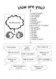 English Worksheet: How are you?